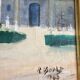 Oil painting on canvas Normande R.Oswald 1960 gilded wooden frame