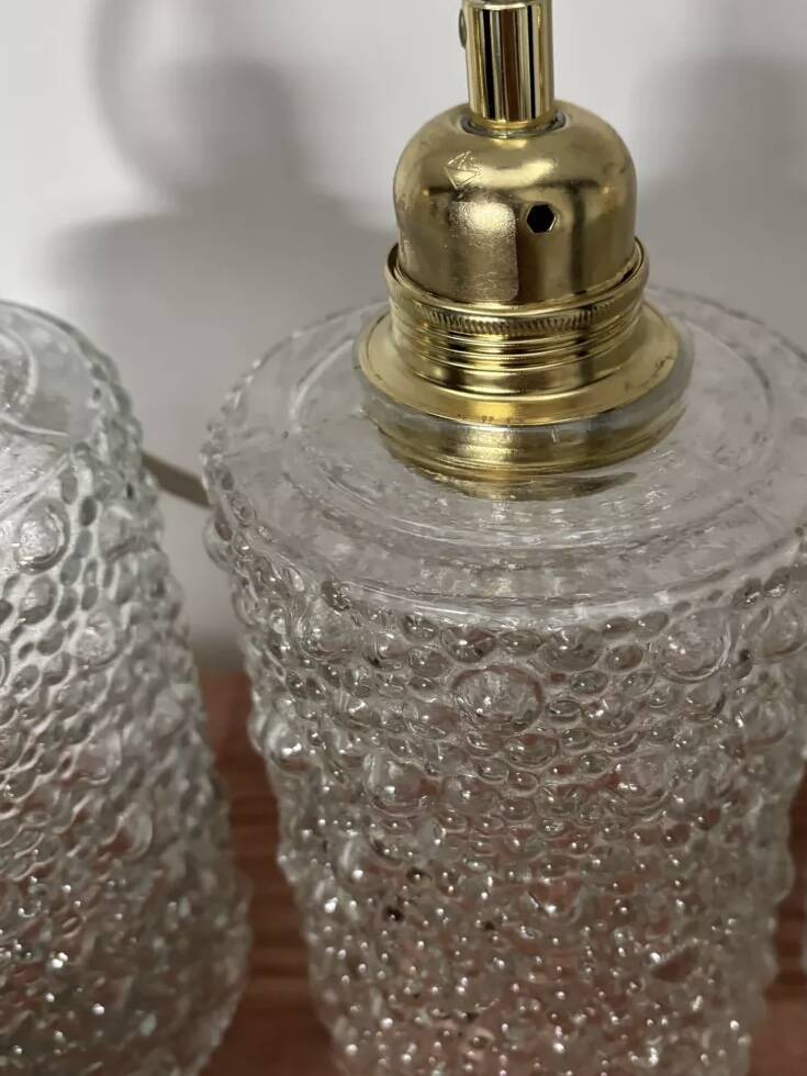 Set of two bubble glass pendant lights