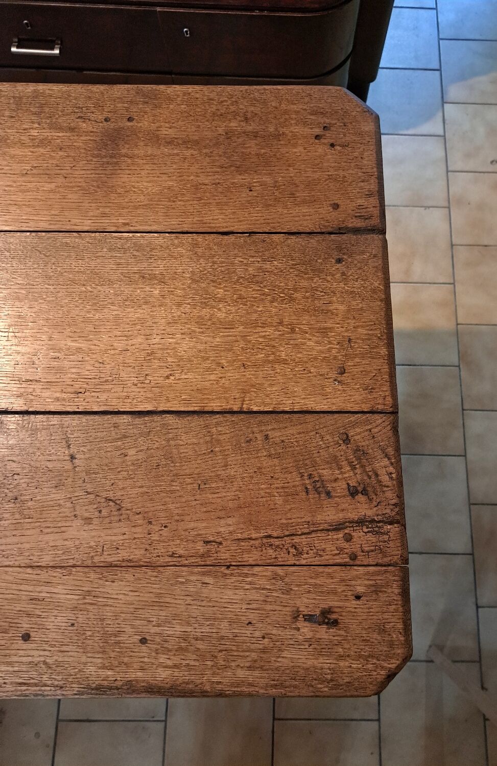 19th century farm table in solid oak