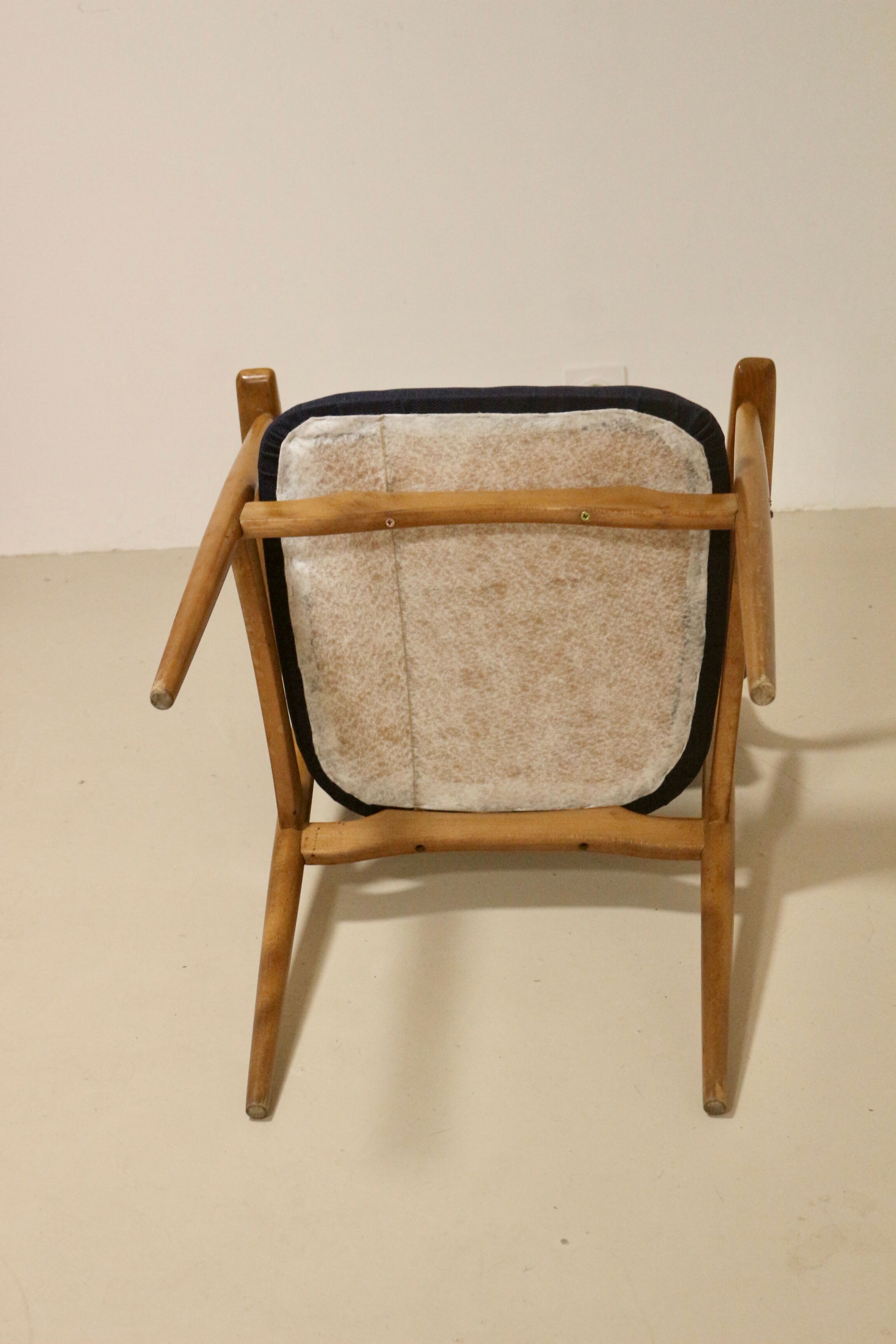 Scandinavian chair 1960 curved armrests