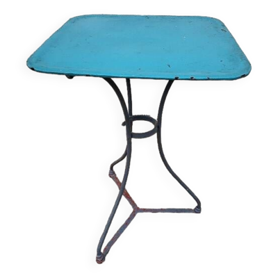 Gueridon de bistrot carre en metal peint n°1