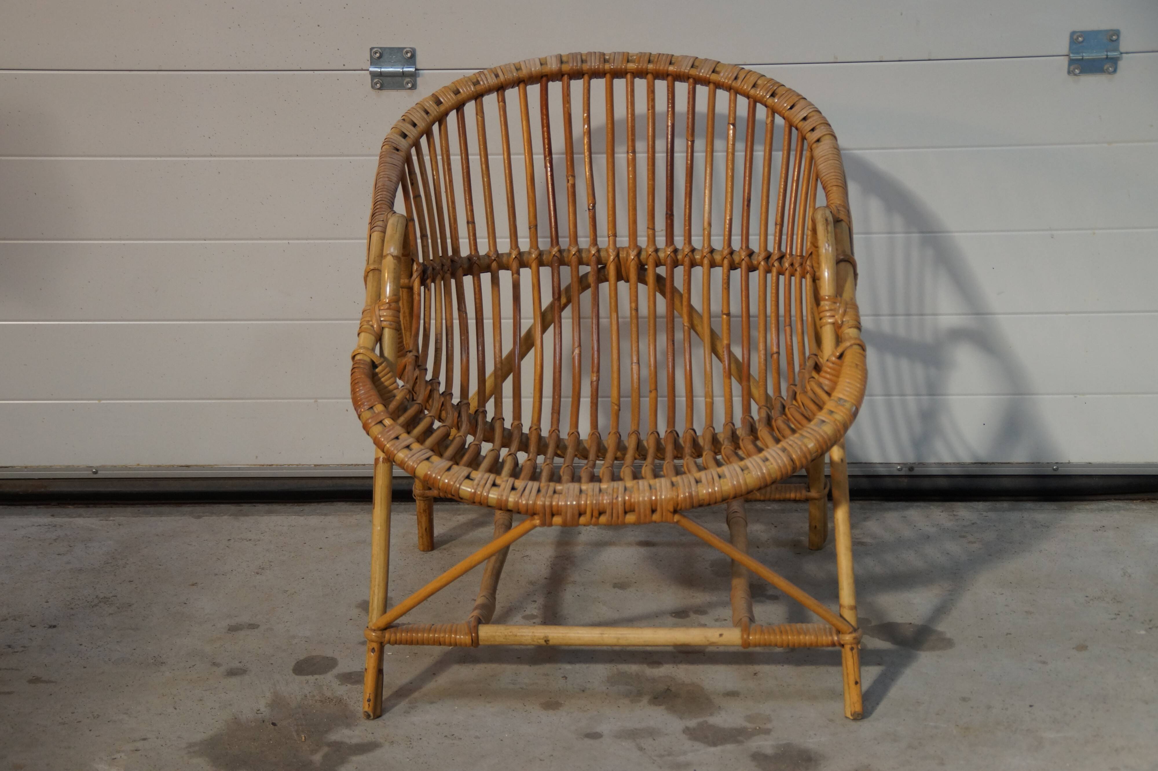 Adult vintage rattan armchair
