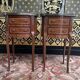 Pair of Louis XV style marquetry bedside tables