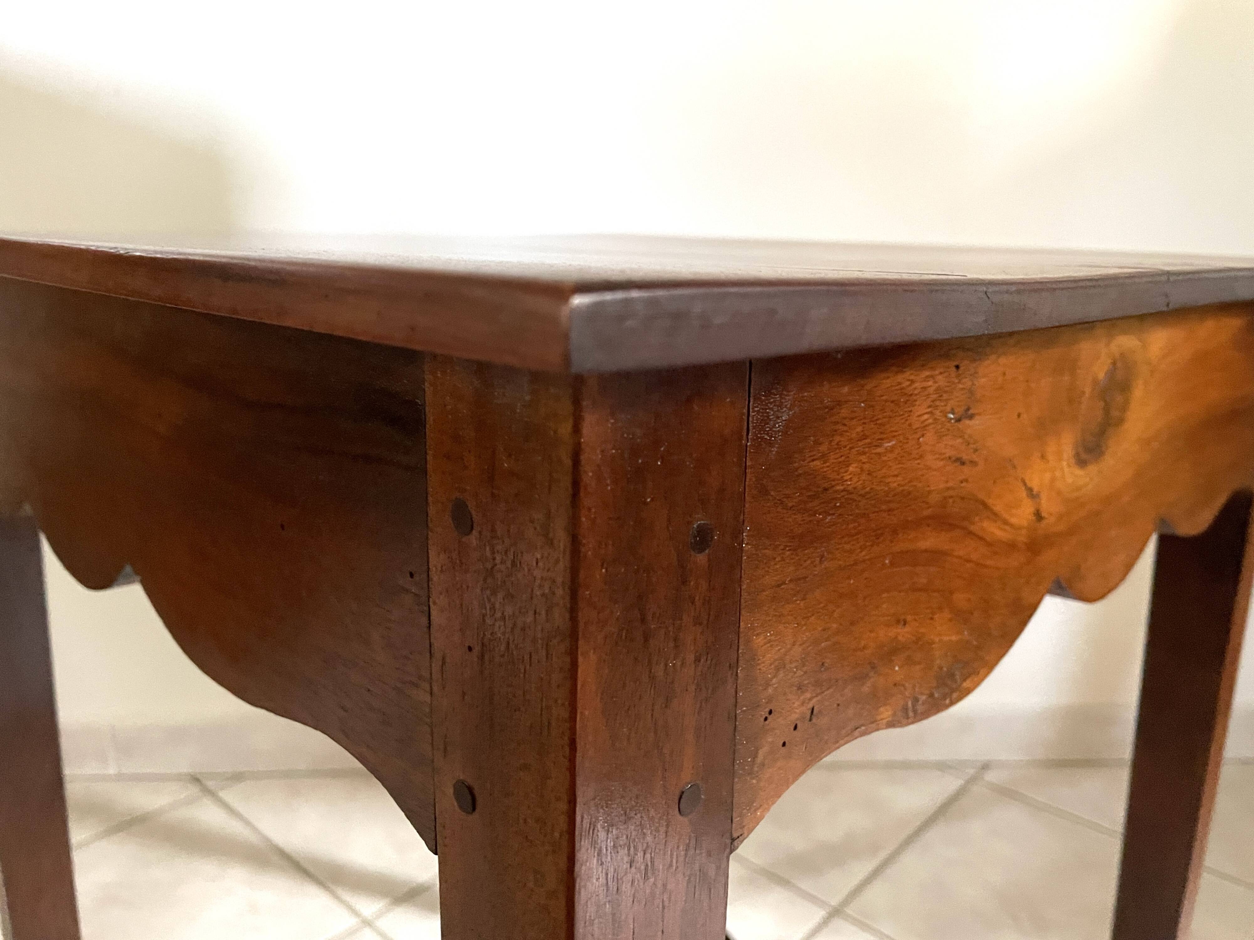Square mahogany side table, 1970s