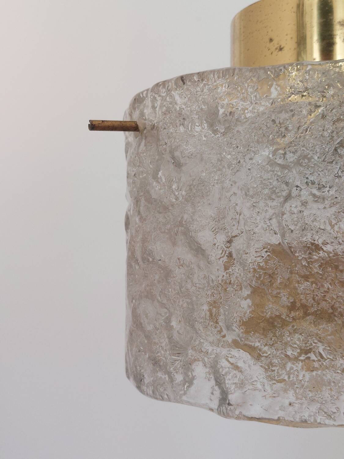 Vintage glass and brass suspension by Hillebrand Germany.