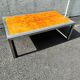 Vintage chrome and wood coffee table, 1970s