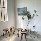 4 hammered brutalist stools