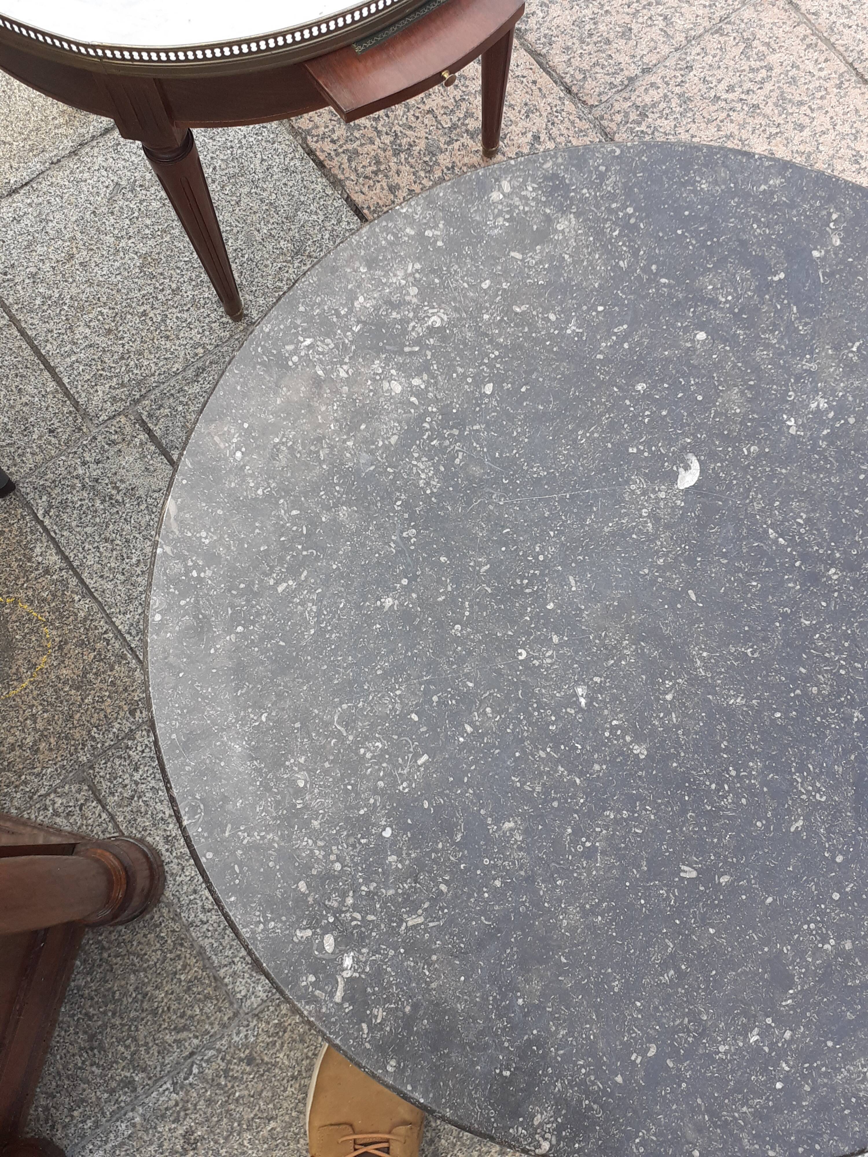 Ancient Gueridon with marble top side table empire style