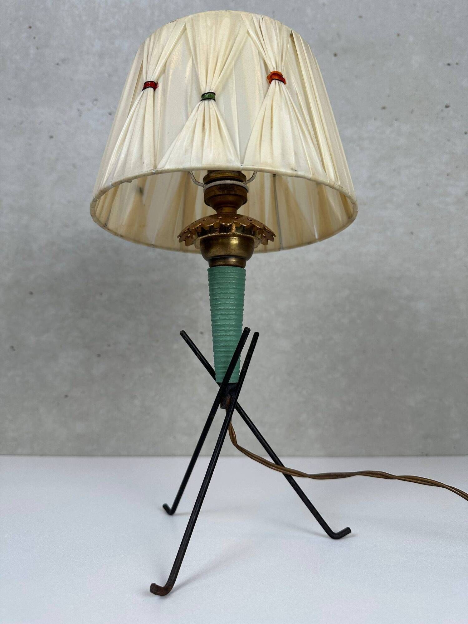 Vintage French tripod lamp