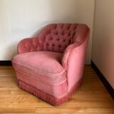 Upholstered toad armchair