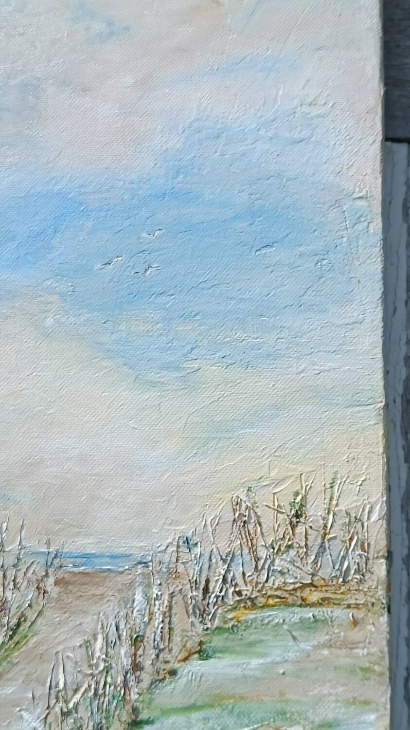 Oil painting on canvas signed seascape