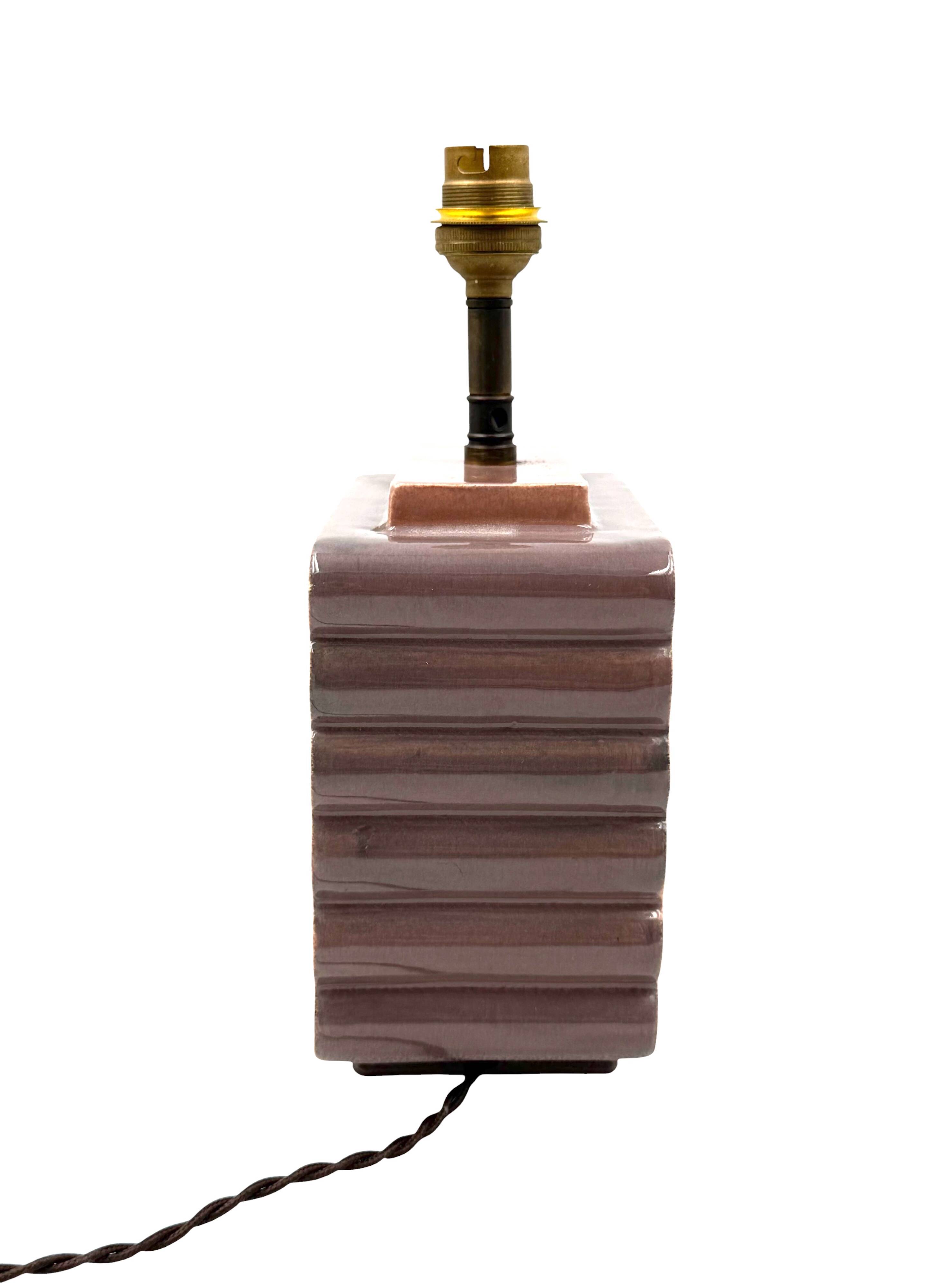 Art deco ceramic table lamp, Andre Fau Boulogne France circa 1940s