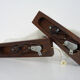 Pair of Scandinavian vintage wall sconces with pull shot, wood and chrome metal. Year 60