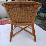 Fauteuil enfant Bambou Rotin Vintage