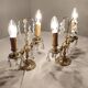 Appliques classiques en bronze et en cristal, France années 1950.