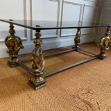 Table basse bronze à tête de chevaux