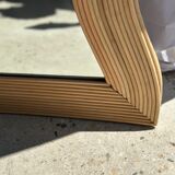Zigzag rattan foot mirror H:182cm