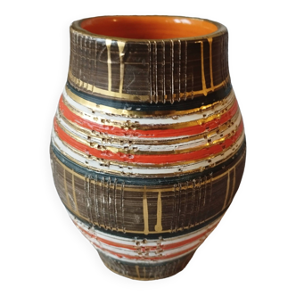 Superbe vase vintage en ceramique allemande ou suisse annees 60