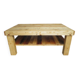Raw coffee table with shelf