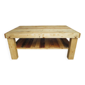 Raw coffee table with shelf