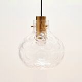 Mid-Century Bubble Glass & Brass Ceiling Light/Pendant by Helena Tynell for Limburg, Germany, 1960s