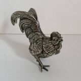 Duo of silver-plated roosters