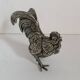 Duo of silver-plated roosters