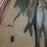 Still life, old fish trophy table