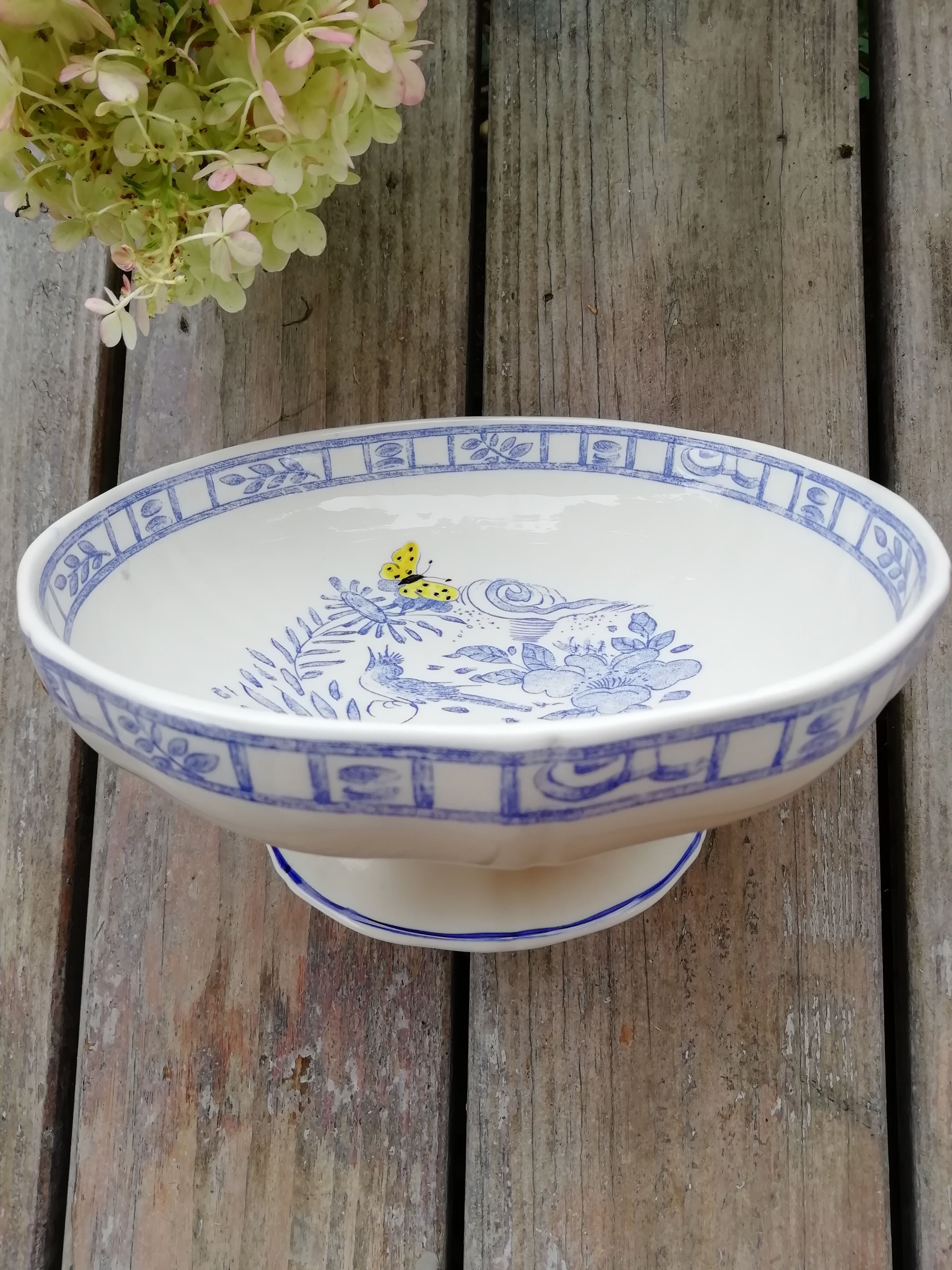 Compotier Gien oiseau bleu
