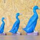 Set of three mid-century turquoise ducks, Chinese porcelain, 1950s