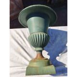 Pair of 19th-century cast iron Medici vases