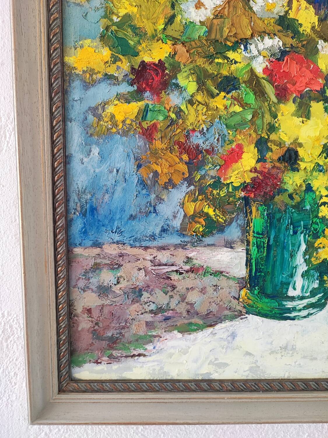 Peinture à l'huile - Bouquet de P. Monnet