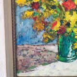 Peinture à l'huile - Bouquet de P. Monnet