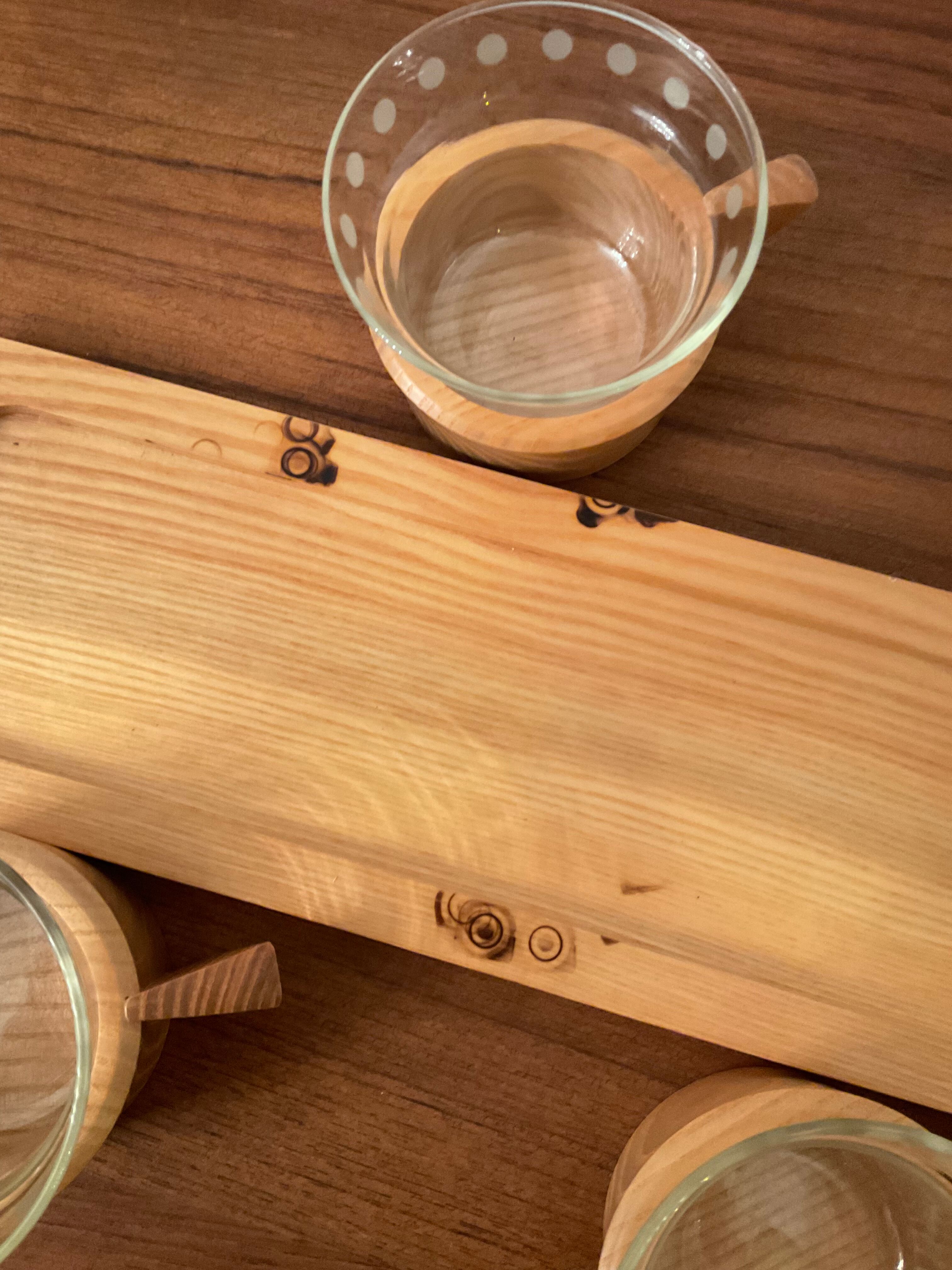 Service à café scandinave des années 70 en bois
