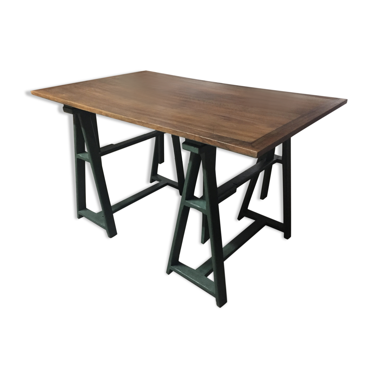 Old desk on trestles