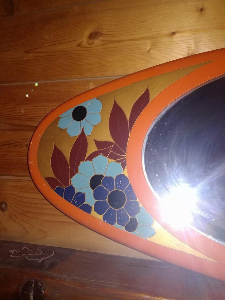 Art Deco oval mirror 100x38cm