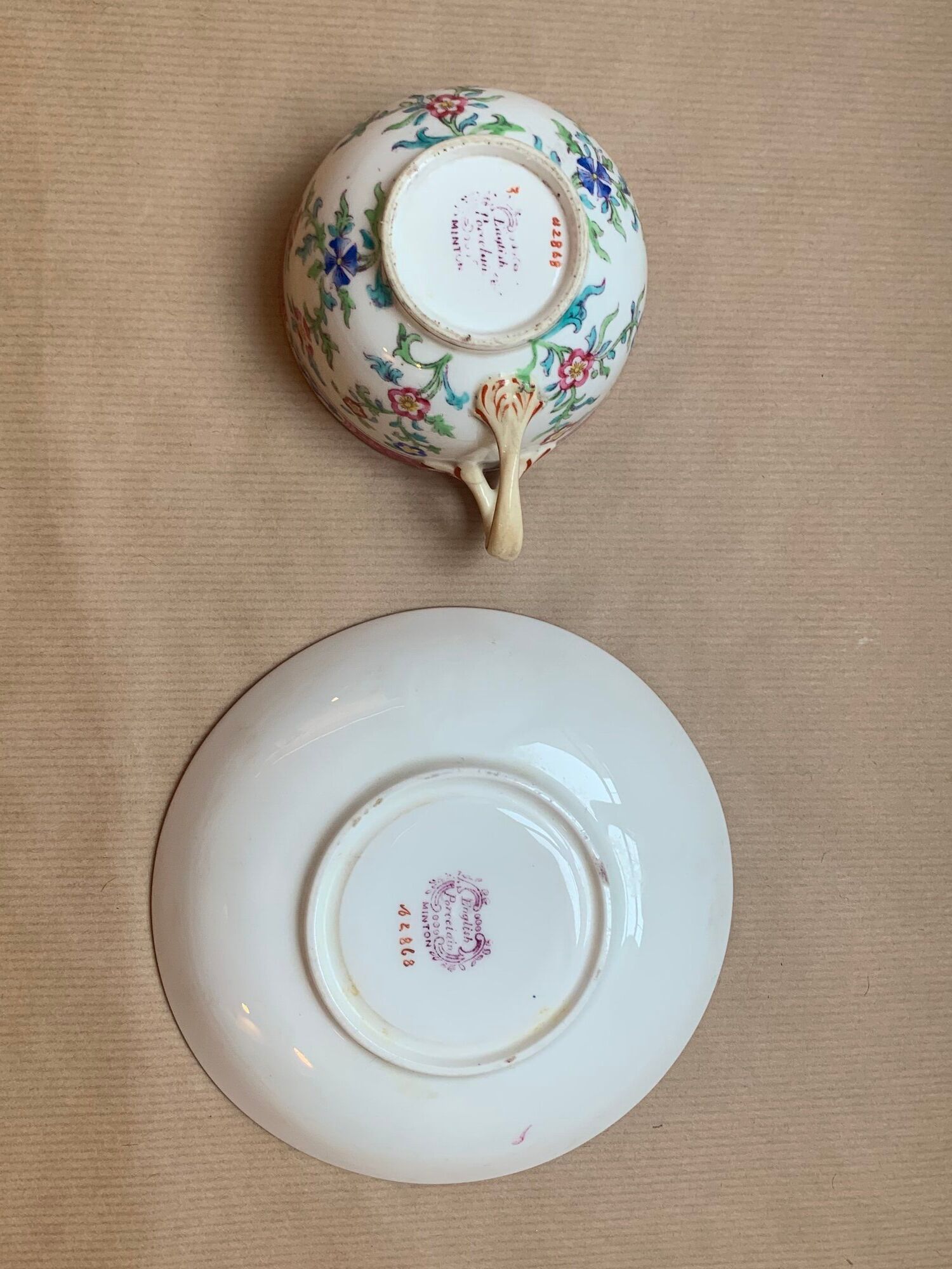 Minton English porcelain cup and sub-cup