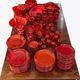Exceptionnel service de table rouge signé Robert Picault vers 1955.