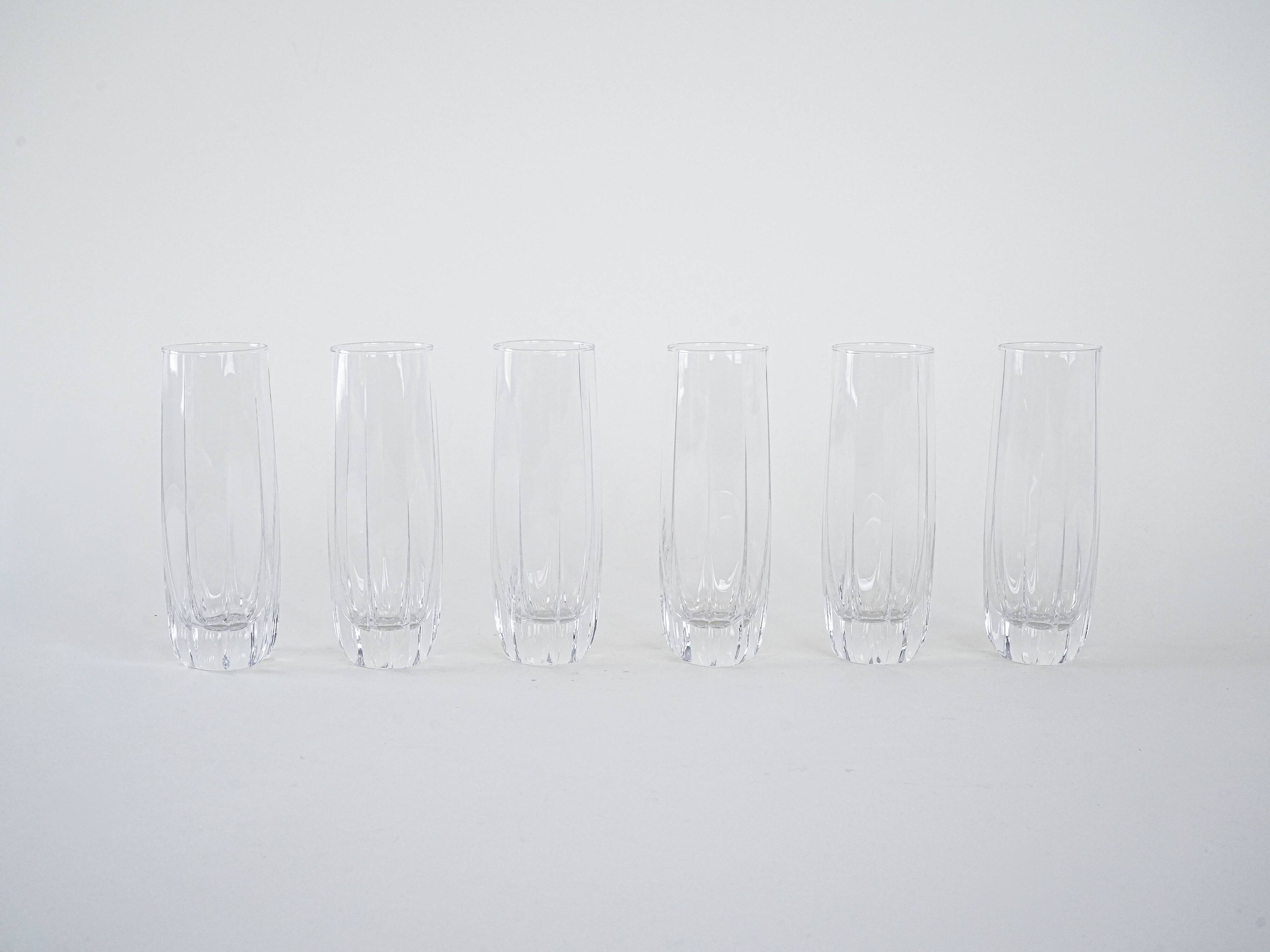 Set of six glasses, Italian design, 1960s, made in Italy