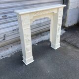 Old carved wooden fireplace