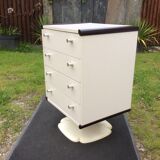 Chest of drawers vintage foot tulip white laquered (Gautier)