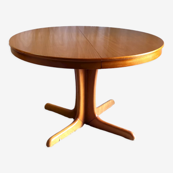 Table à manger ronde extensible 8 pers, années 70-80