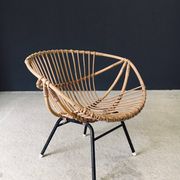Mid-Century Modern Bamboo Lounge Chair, France, 1950s