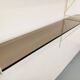 Large vintage wall shelf in smoked glass and white metal in String style.