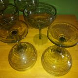 8 coupes en verre soufflé de Biot ( cocktail , coupe à fruits )
