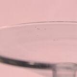 Cobalt blue patterned stem glass and frosted glass, 10x24cm