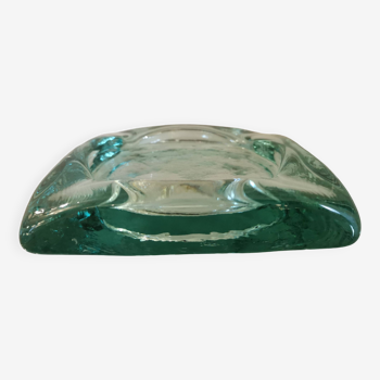 Vintage empty pocket ashtray in paved glass