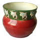 Faience pot cover slip decor fish garland