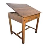 Vintage wooden high table / bar table / laboratory table