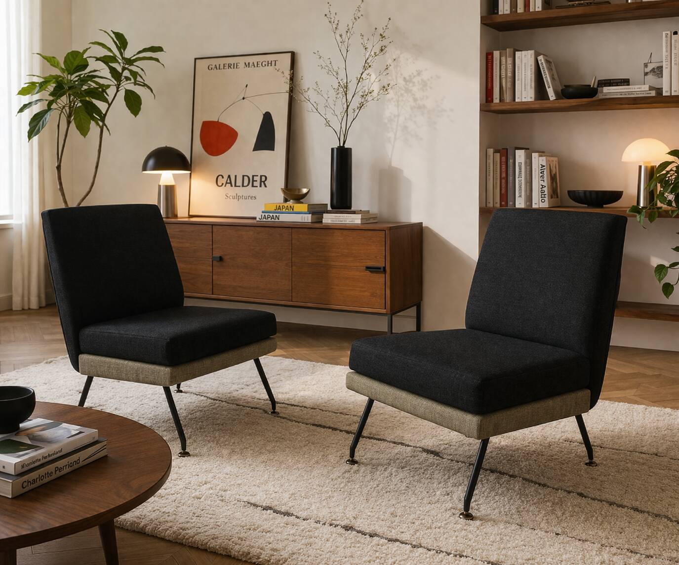 Pair of vintage armchairs from the 1950s – modernist spirit